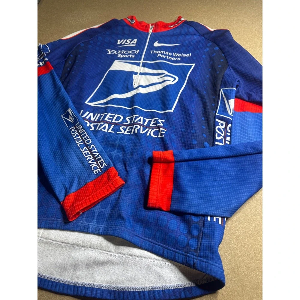 Nike USPS Pro Cycling Team Jersey Mens XL Long Sleeve Blue Trek Vintage Italy
